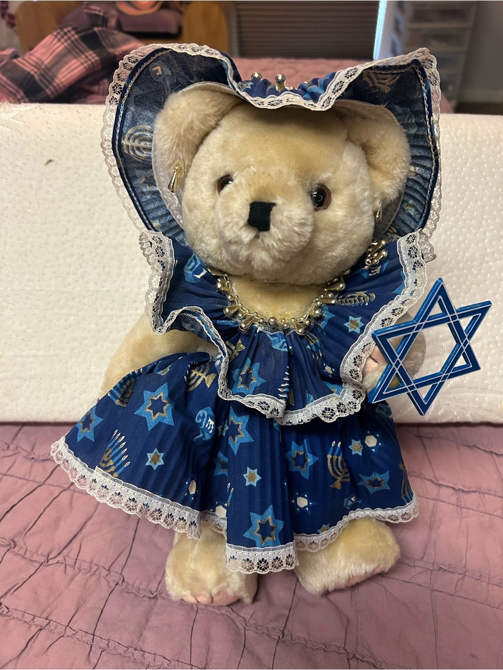 Hanukkah dressed stuffed teddy bear
